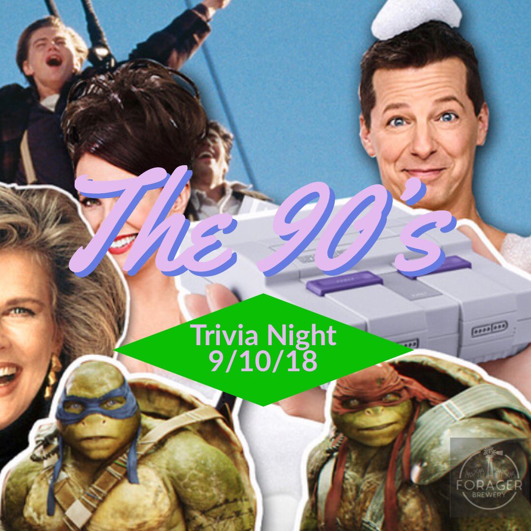 ForagerBrewery's tweet image. Question: What are you doing tonight?
Answer: Trivia —90’s theme! 
#rochmn #gamenight #winbeer