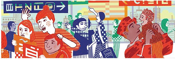CNNAirportNet's tweet image. .@flystl want passengers to have a sense of belonging at the airport  with a beautiful new mural now greeting international passengers. Susan Haejin Lee’s &quot;We Have Now Arrived&quot; captures the timeless &amp;amp; symbolic reunions seen every day between families &amp;amp; friends.
#alwayshuSTLing