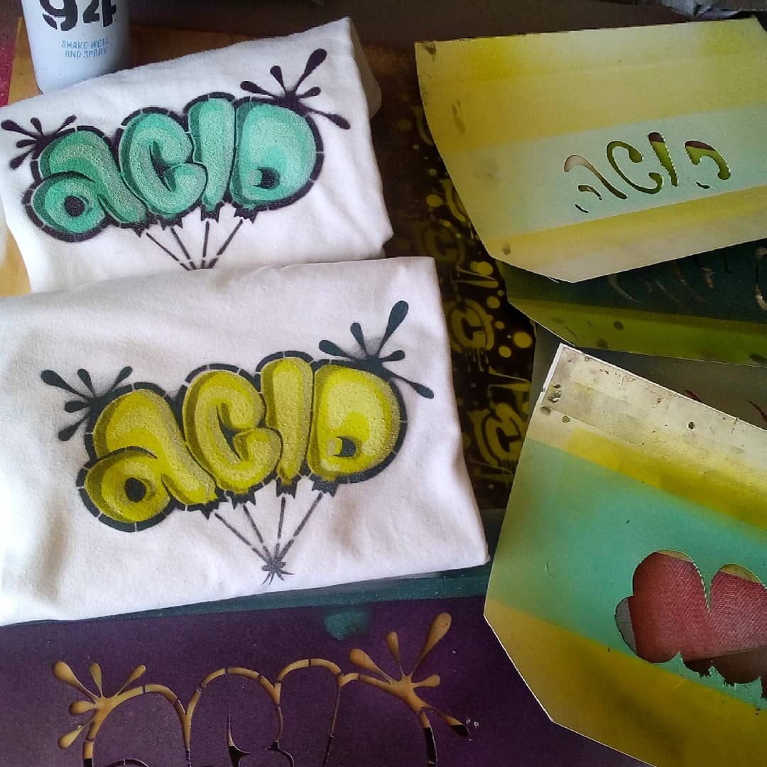 assid833's tweet photo. New logo on t-shirts ACID NEW BRAND #graffiti #graffitiart #graffitiporn #graff #throwup #thowies #throwie #loveletters #newbrand #onlyhomemade #acid #a2si2 #hassid #assid #stencilart #stencil #stencils #pochoir #pochoirs #homemade https://t.co/BvJsDv3URY