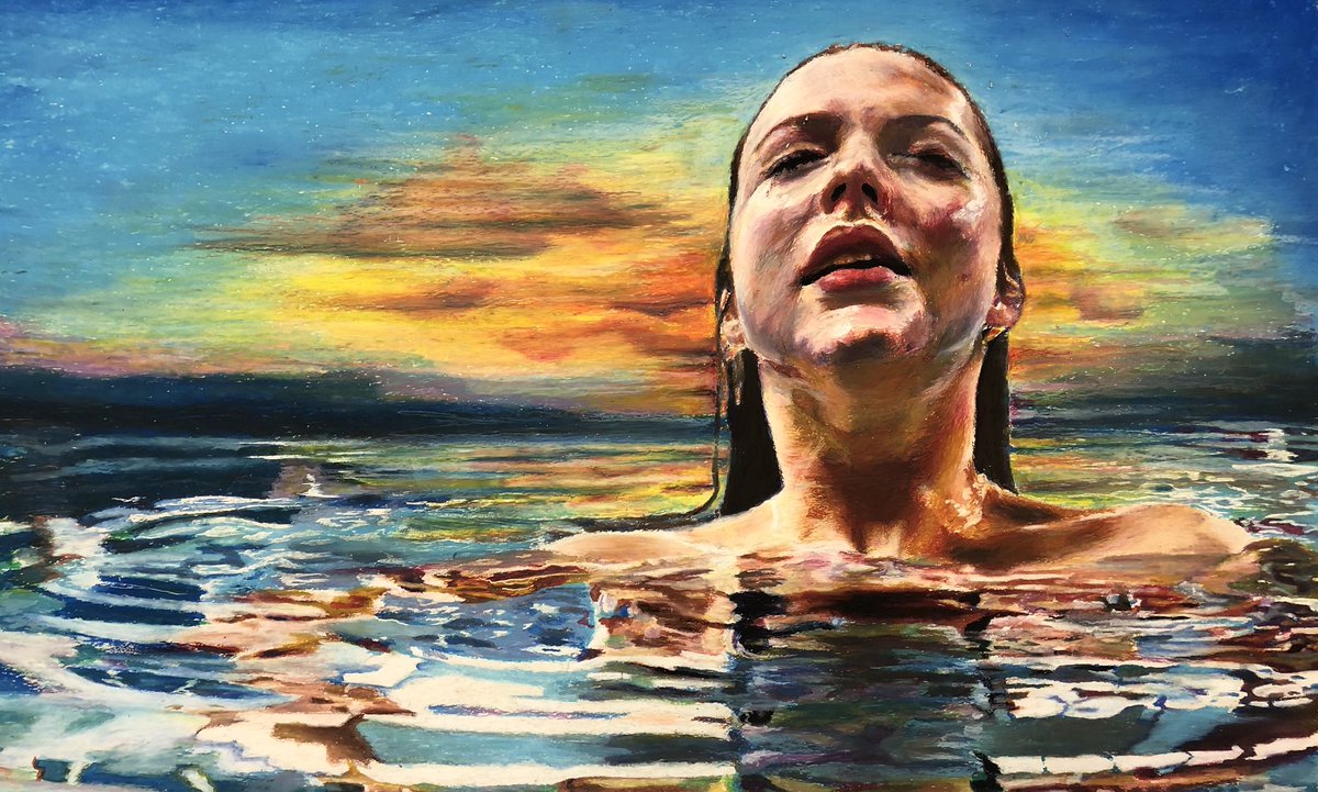 SciotoApArt's tweet photo. Don’t these colors just jump off the page?!! Senior @SciotoApArt student Mary Grace Hamlin creates incredible contrasts of color, value and emotions in this beautiful artwork. https://t.co/UA7HbJMCnR