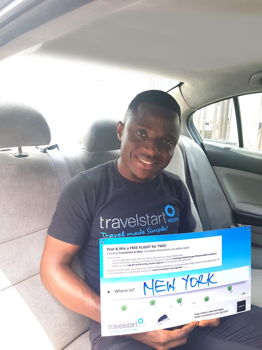 TravelstartNG's tweet photo. Last Chance to WIN Two Tickets to your dream destination!! Repost the "where to" creative, tell us where your dream destination is, tag @UberNigeria and @TravelstartNG, use the hashtags #UberESCAPE and #poweredbyTravelstart. Voila! You Could WIN. TODAY IS THE LAST DAY!!! https://t.co/kK74qvqmaX