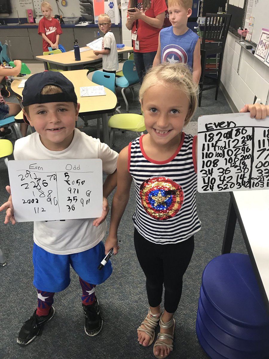 stacibraun's tweet photo. 2nd graders find odd and even numbers on a school scavenger hunt. #vanmeter #mathisfun https://t.co/p6xgxX6Rg1