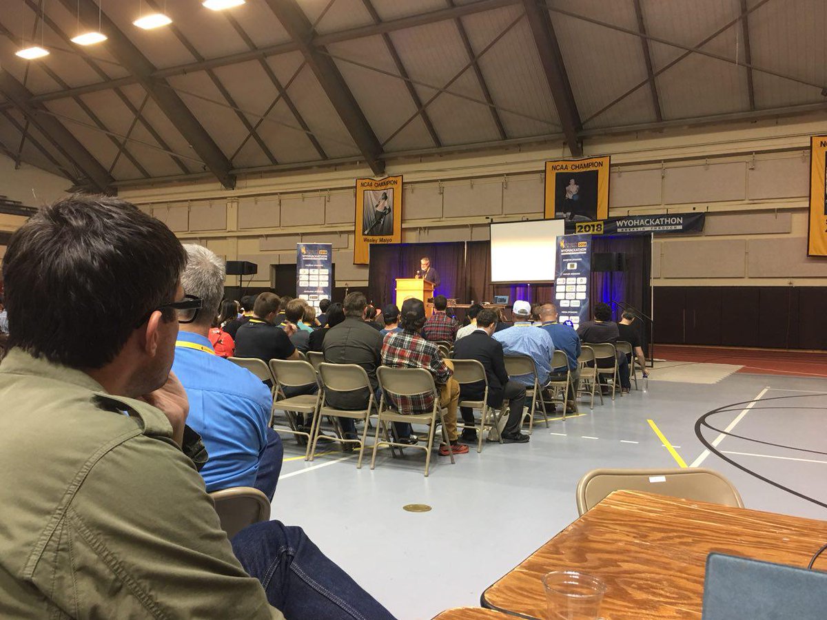 Our hardware security advisor, Josh Datko, pictured on the left, hacked one of the major sponsors' hardware wallet! 🙌 #DontMessWithHim #WyoHackathon