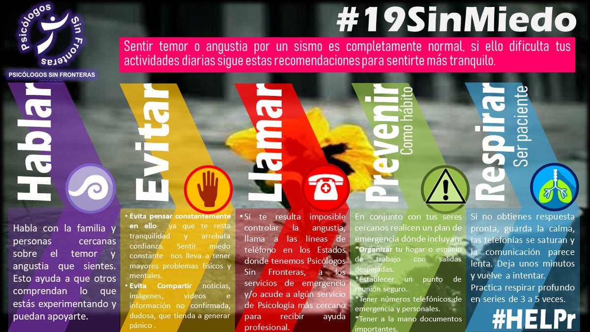 AmpaOrt's tweet photo. Pues tembló hace un rato y eso me recordó compartirles esta imagen de #PsicólogosSinFronteras. 

#19SinMiedo #HELPr https://t.co/SUiIZoYJgQ