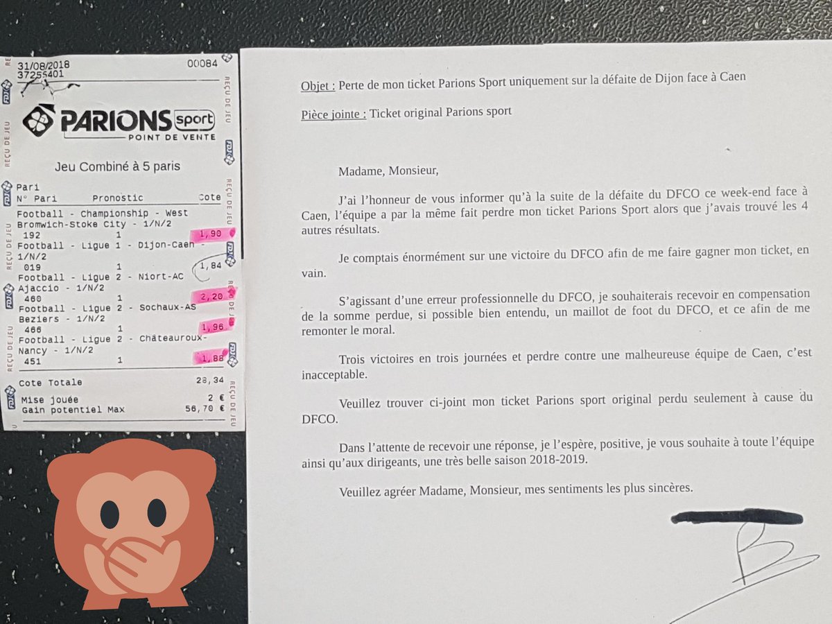 DFCO_Officiel's tweet photo. Réunion de crise au @DFCO_Officiel suite à ce courrier ! Bilan : 3 jours de paye qui sautent pour l'ensemble des salariés 😭😭 

Ben oui... pour réparer l'《erreur professionnelle》 😂😂

#solidarité 
@FDJ @FDJsport @Ligue1Conforama https://t.co/jQUR1s8G6a