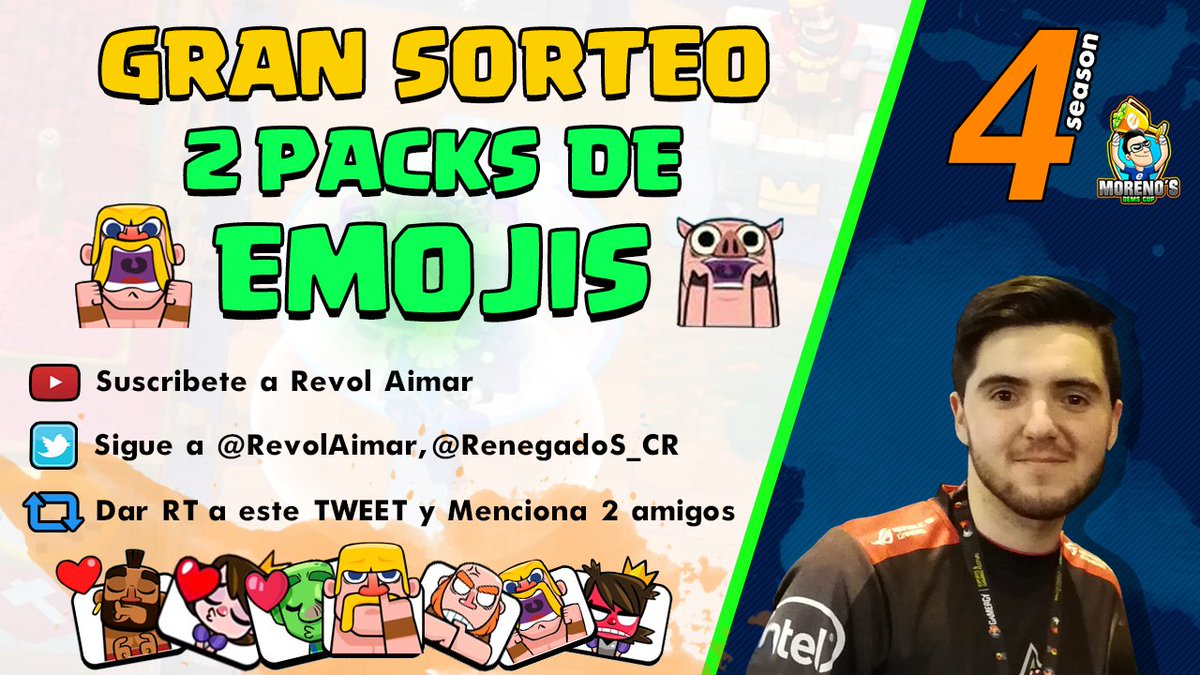 🎉!GRAN SORTEO!🎉  
😍-2 Packs De Emojis 😍
🥰-2 Ganadores 🥰
🐎-Para participar : 
👀-Suscribirse a mi canal de YouTube👀
🐦-Seguir en Twitter @ReVoLAimaR @RenegadoS_CR 
🔁 Hacer RT  y mencionar a 2 amigos,enemigos o a quien pinche quieras.
🎥youtube.com/c/RevolAimar