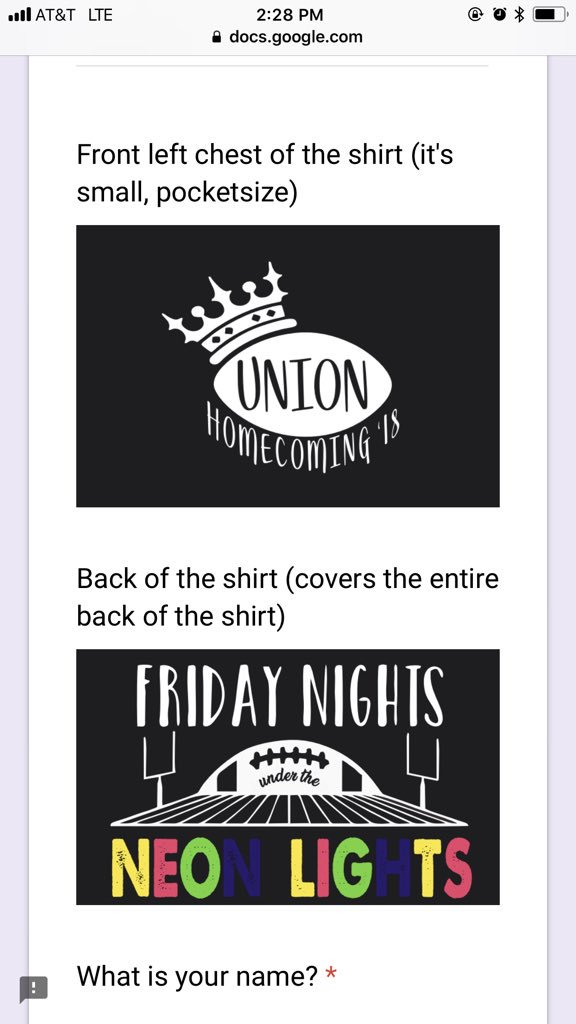 Make sure you log into your student email to order a Homecoming shirt for the game next week! They are only $10 and money can be turned into Emily Cobb or Rhonda Colwell. We want to wear these shirts in the pit crew for the homecoming game