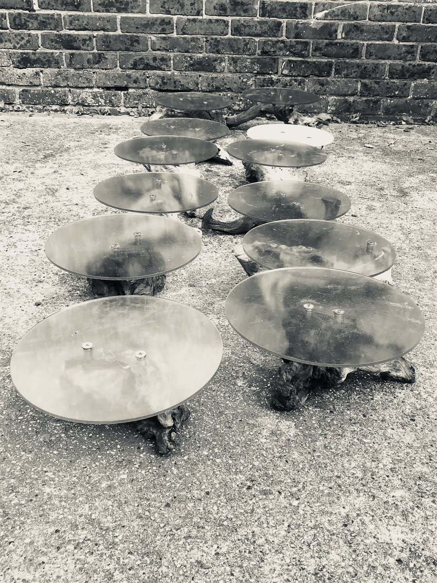 An idea of one of our orders We have measured and precision cut 380 pieces of copper pipe, solder 320 joints, hand polished the copper 3 times on 30 stands.Cut, sanded 20 pieces of wood,washed and scrubbed 12 pieces of driftwood, drilled 24 metal risers  for 12 piece of Perspex