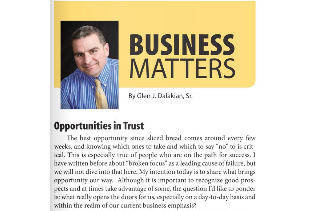 CSAVSystemsLLC's tweet photo. "Think about trust - both building it in yourself and finding it in others." Check out the complete Business Matters article from The Journal NJ at: https://t.co/IQmJDpep4I https://t.co/UfEGMwdatT