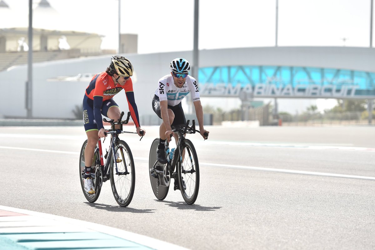 Which riders are having a quick chat at the Yas Marina circuit here?#RideToAbuDhabi