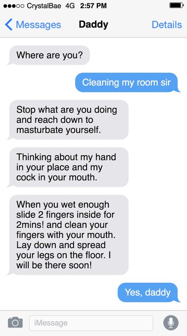 How can I resist his command? I wet immediately after see daddy's text #daddy #subby https://t.co/xH<a href="/tag/daddy"class="tags"><span>#daddy</span></a><a href="/tag/subby"class="tags"><span>#subby</span></a>