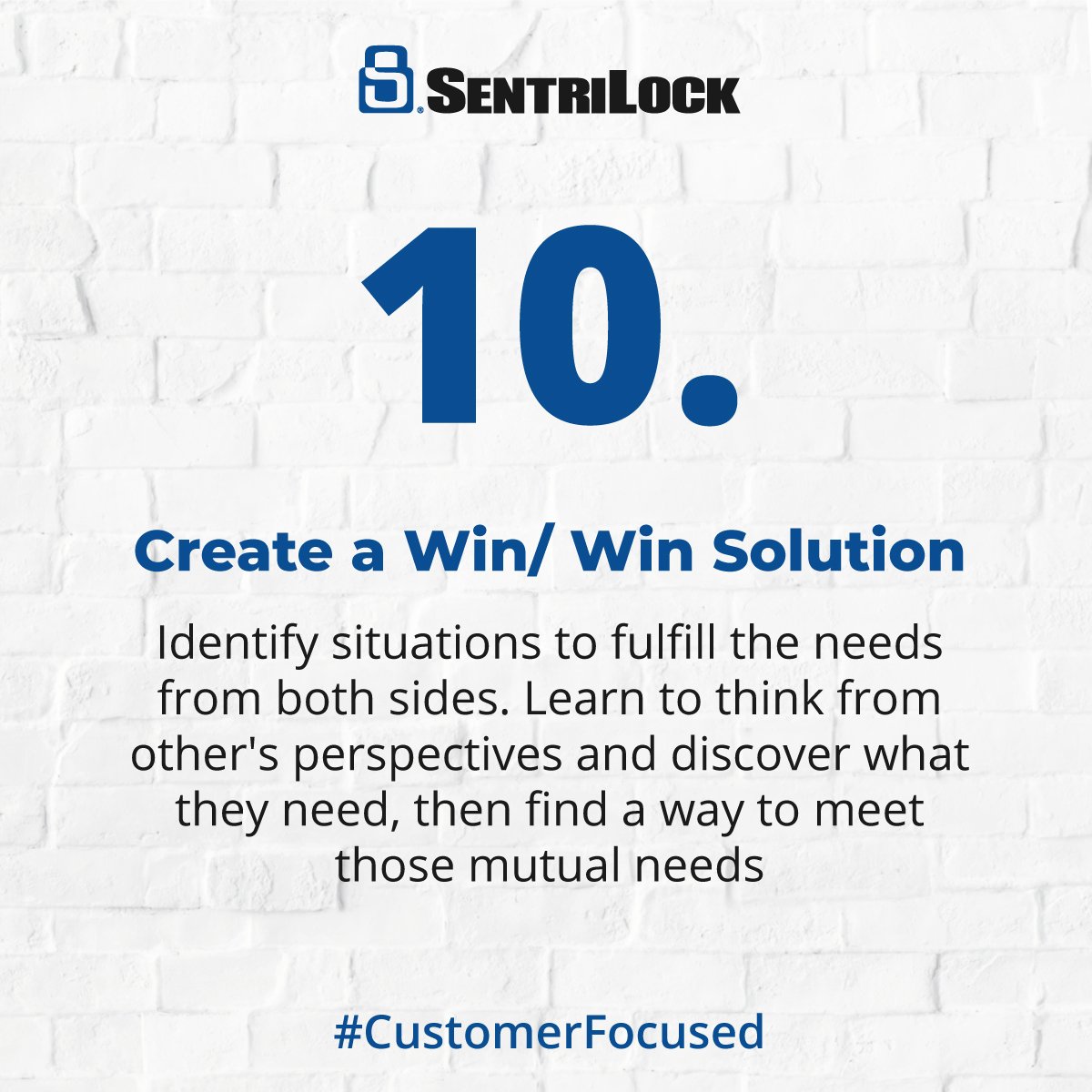 SentriLock's tweet image. MotivationMondays are here! Let's kick off with one of SentriLock's Key Principles, #10. Whether you are working with a client or a colleague, set intentions to "Create a #winwin Solution".
.
.
.
#TheSentriLockWay #KeyPrinciples #MotivationMondays