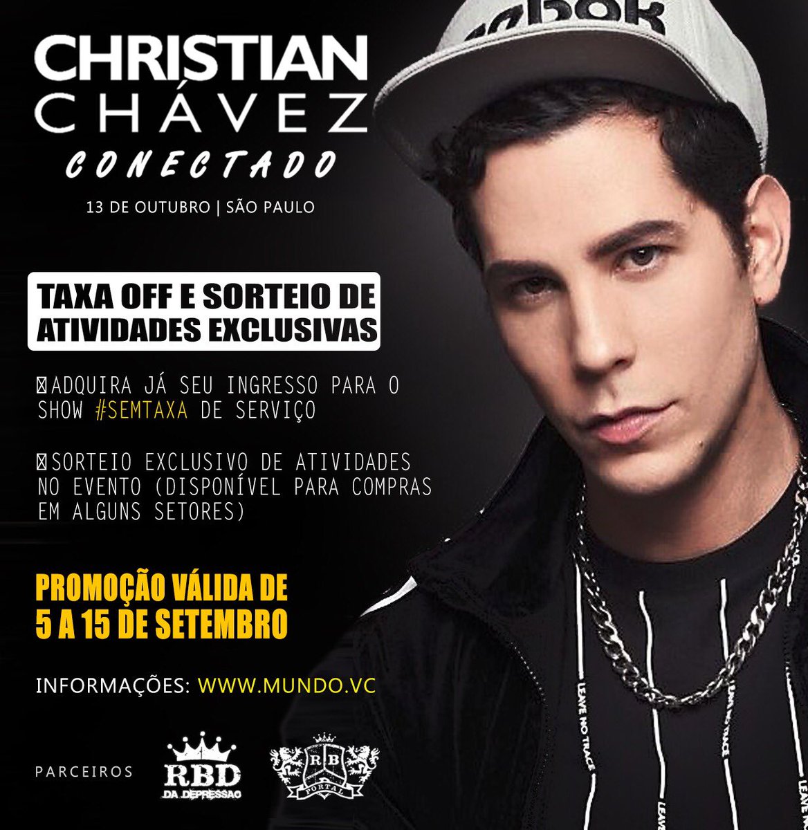 mundo_producoes's tweet photo. Nosso lindo @christiancha está preparando um incrível show de lançamento do #EPConectado pra vocês, #Pollitos
Dia 13/Out, na #TheWeek, em #SP. 
Temos uma promoção exclusiva de todos os setores #SemTaxa e em até 6x sem juros. 
Promoção ate dia 15/Setembro
https://t.co/OyidMrOczv https://t.co/uqwsM7VeHB