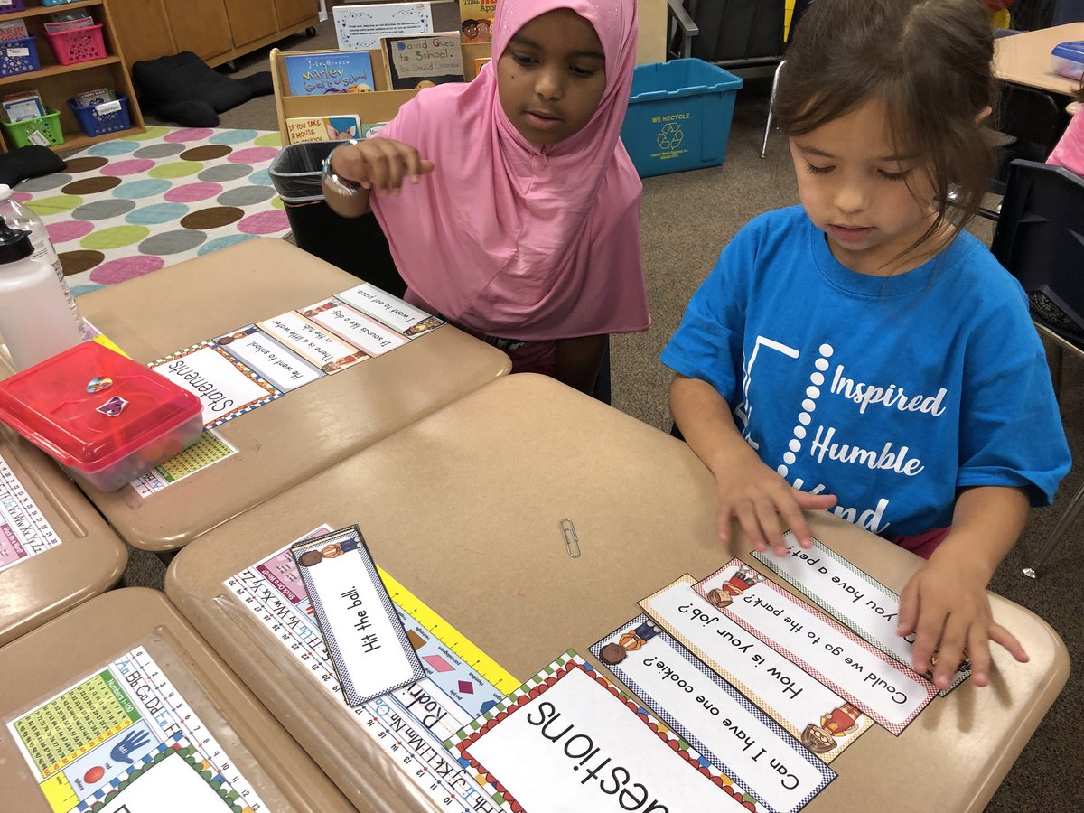 AshleySplatts's tweet photo. 2nd graders are working hard in groups to identify the types of sentences using success criteria today in writing #KnightsofNewell https://t.co/v8nYHmcpW2
