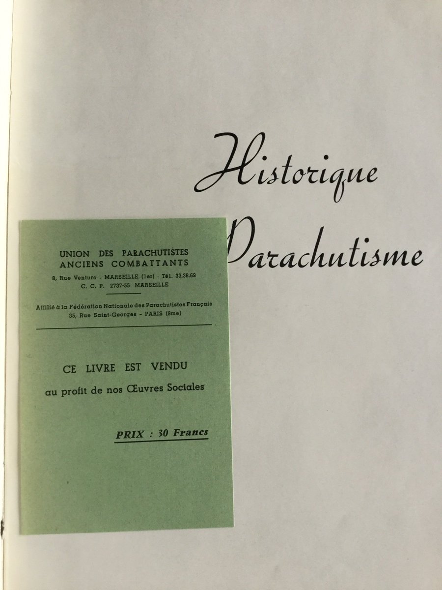 RangeDays's tweet image. A very nice, crisp, mint 1963 copy of this excellent book dedicated to the history of the French Paras. For sale.