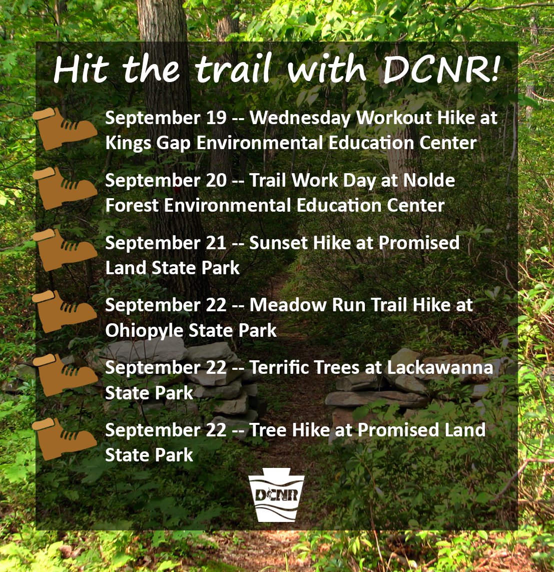 Pa Department Of Conservation Natural Resources On Twitter Dyk That Dcnr Offers Guided Hikes Trail Events To Help You Explorepatrails While Learning About Public Lands Wildlife Conservation Check Out