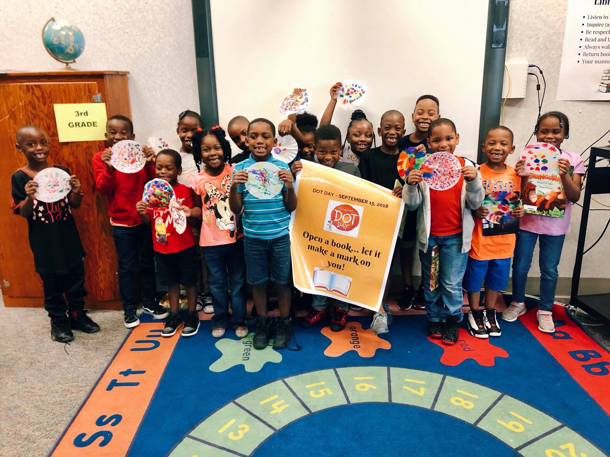 MLK_LIB's tweet image. Celebrating #DotDay 2018 this week in the library! “Open a book... let it make a mark on you!” @peterhreynolds #MakeYourMark