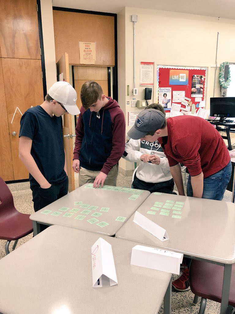 Matching graphs of functions and relations with their domain and range BEFORE being “taught” domain and range. Through discussion and reasoning, the students taught themselves! @ADHSMathDept #RCDSBMath #MCF3M #ITeachMath