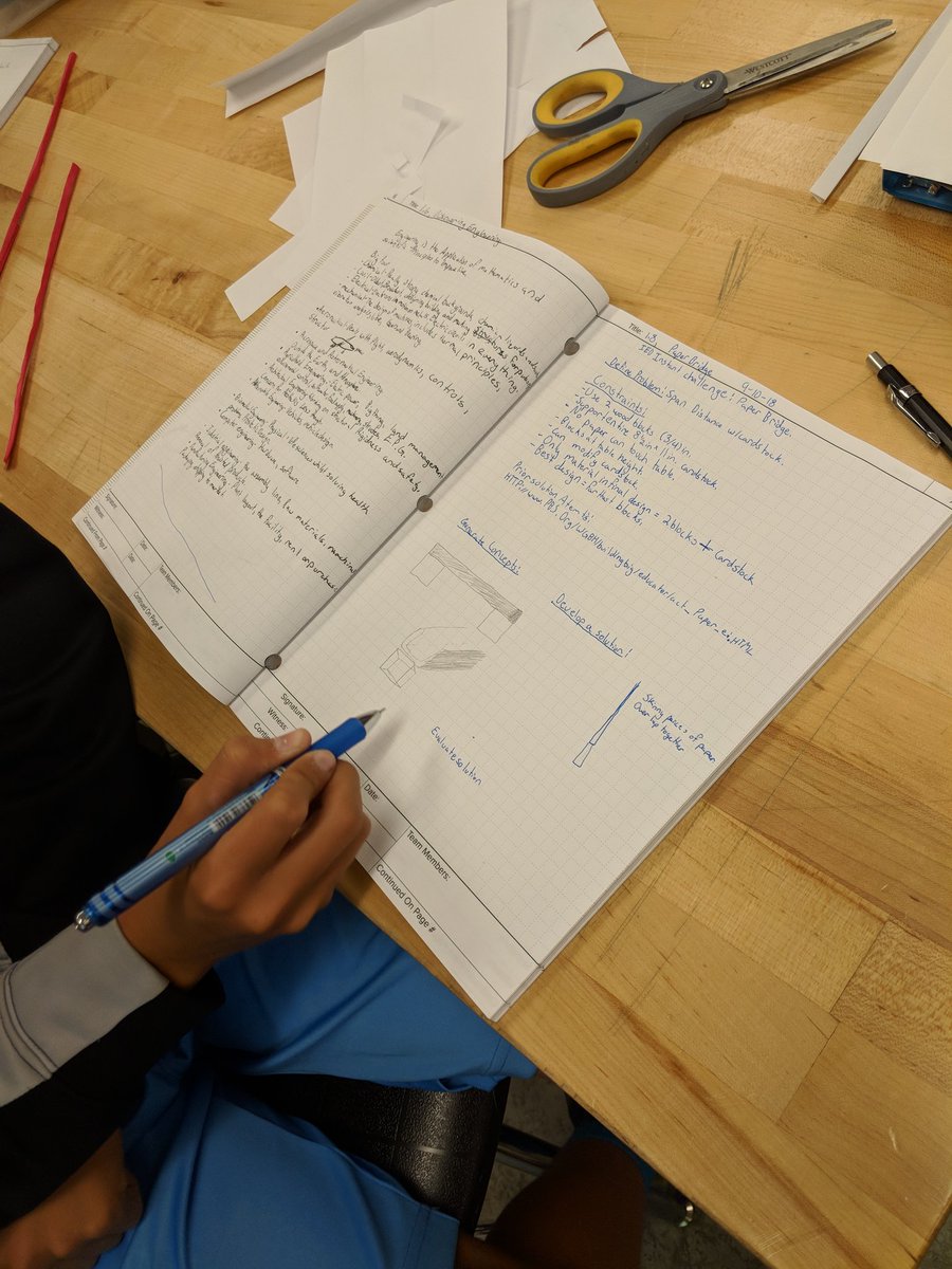 PLTWorg Intro to Engineering Design Ss applied the Design Process to create  the longest paper bridge with one sheet of cardstock. New record set: 42 in  long! #265Pride @USD265_PLTW @USD265_GHS @cbanka, image size:900x1200