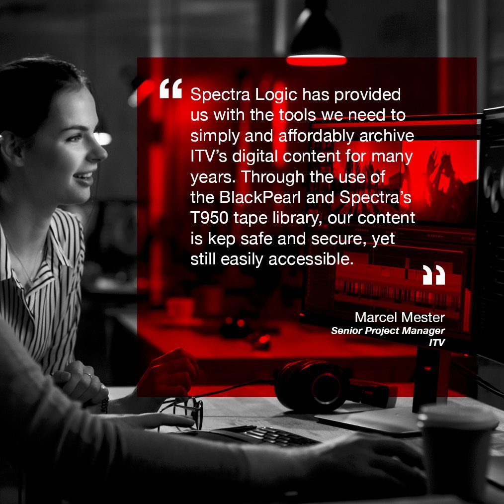 spectralogic's tweet image. @ITV relies on Spectra for their #contentstorage infrastructure. Learn more about our solutions for #mediaandentertainment here: bit.ly/2PbDtOB  @IBCShow  #IBC2018 #spectrashows