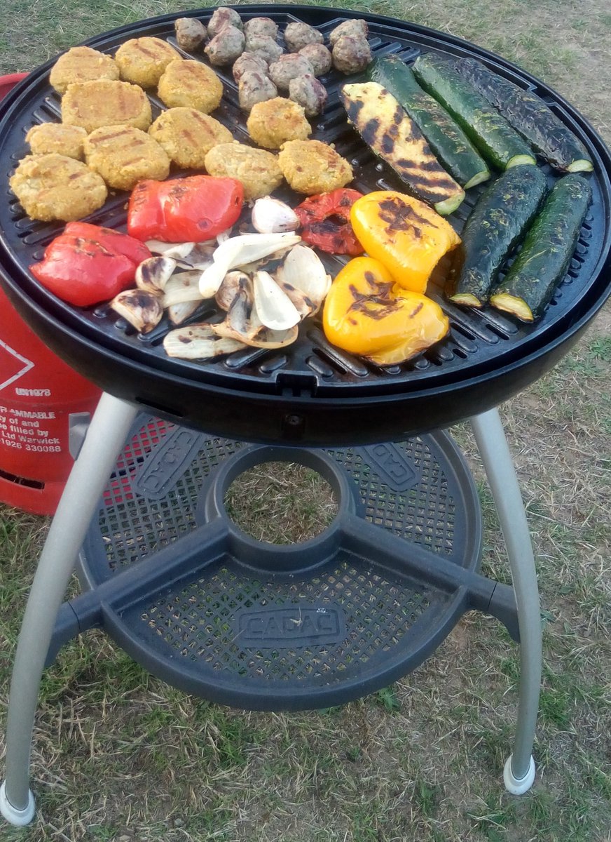 Ourtravelfamily's tweet photo. Making the most of the summer nights....homemade lamb meatballs and falafel patties! All popped in pittas with hummus and tzatziki ❤️
@CadacUK 
#livethebraailife #cadac #caravanning #camping #outdoorcooking #outdoorfamily #TheGreatOutdoors #vanlife https://t.co/yt5zoxENut