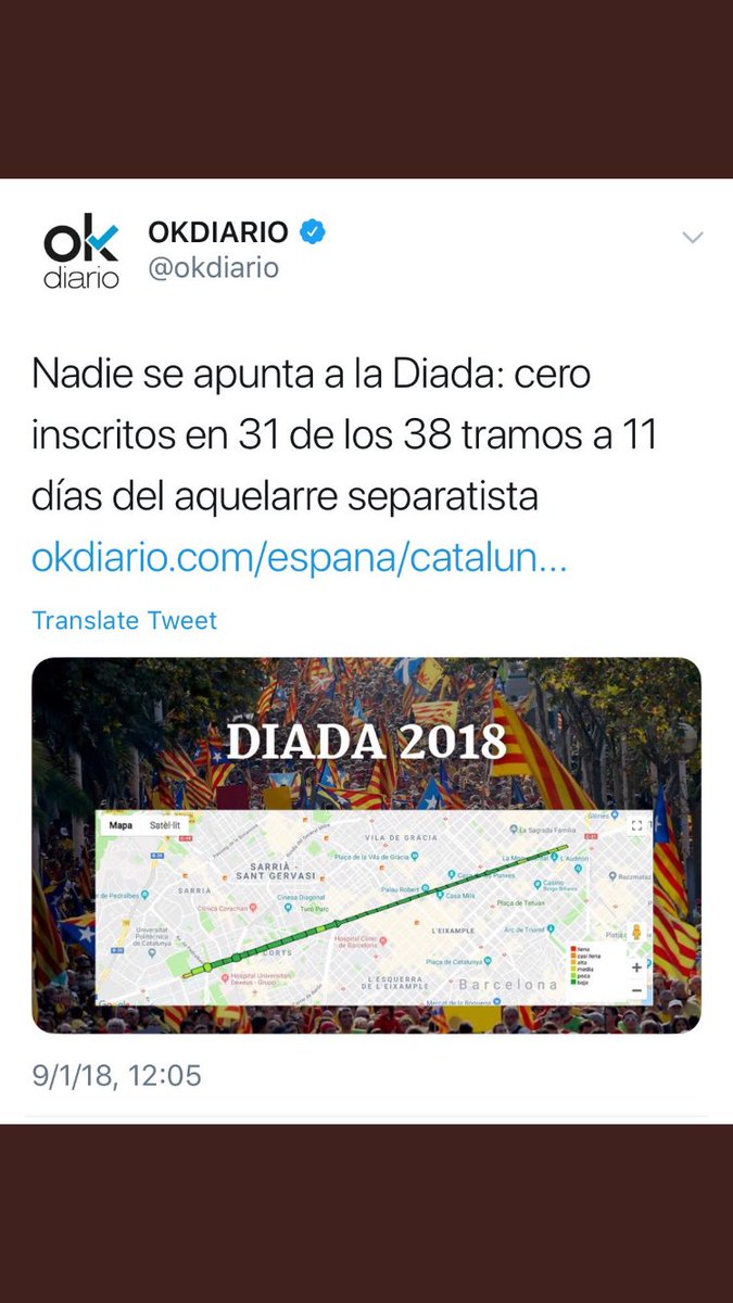Nadie, nadie se apunta a la diada. Teneis razon, sera un aquelarre de palomas separatistas. 🦆 #DiadaEnCompanyia #diada2018