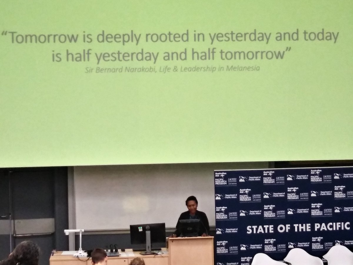 Barbara Thomas on context for expectations of youth in PNG. #SOTP2018 <a href="/anudpa/">Department of Pacific Affairs (DPA)</a> <a href="/TheVoiceIncPNG/">The Voice Inc PNG</a> <a href="/latrobe/">La Trobe University</a> <a href="/NakaThomas/">Grace Nakka`</a>