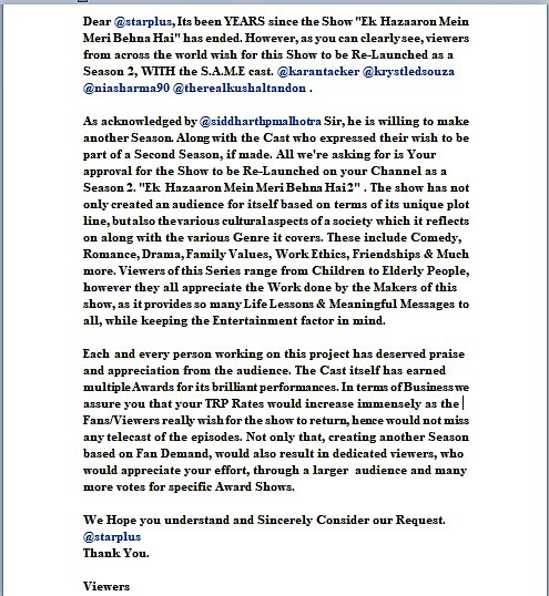 IzGonnaBeOkayyy's tweet image. PLEASE ensure you all Read the letter attached below. Thank You.🙏
@StarPlus 
@sidpmalhotra 

#WeWantEhhmbhBack #Ehmmbh2 
#Kryan #Nishal #Virika #Virman #Jeeman