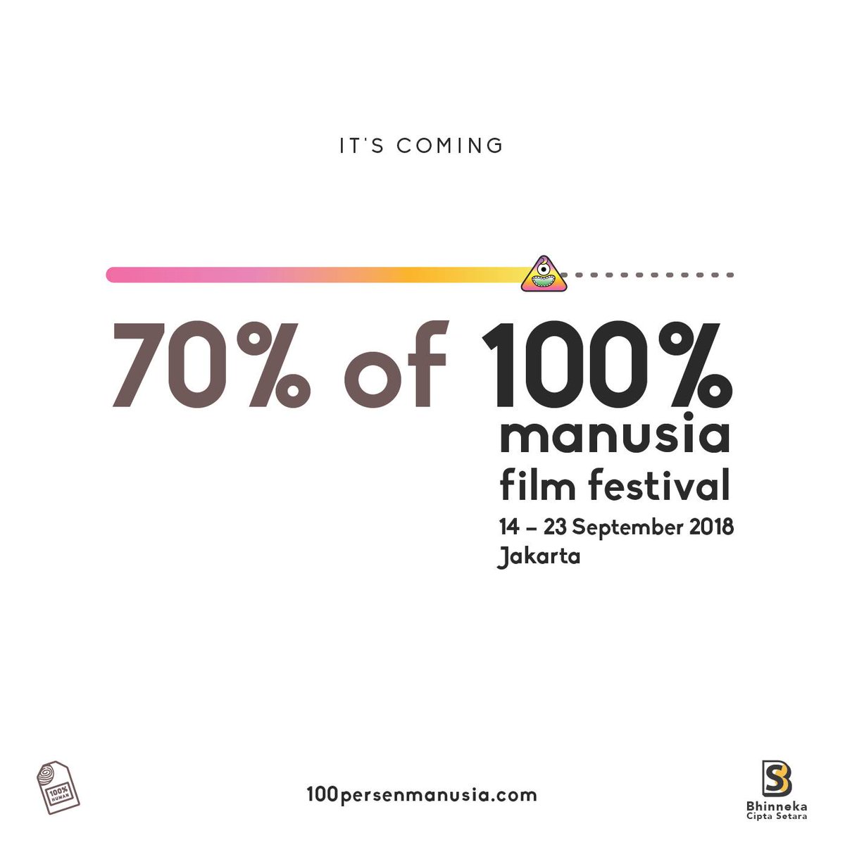 100prsenmanusia's tweet photo. 3 hari lagi!!!
Menuju 100% Manusia Film Festival. Yeay.. siapa yang sudah nggak sabar untuk nonton film-filmnya?
#100PersenManusia #100PMFF2018 #FilmFestival #semuasetara https://t.co/8op1VMPNaH