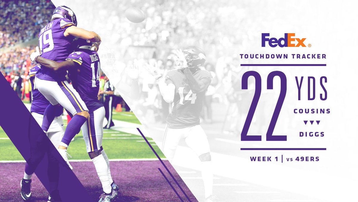 .@KirkCousins8 connected with @stefondiggs from 22 yards out for his first #Vikings TD.   📺: mnvkn.gs/tq83O6 https://t.co/iuNZ5FecJ8