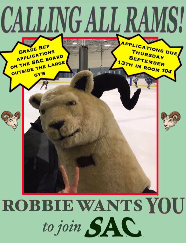 StRobertsSAC's tweet photo. Robbie is looking forward to seeing fresh faces on the Student Athletic Council 2018-19!! Grade rep applications due Thursday, so hurry and grab a form to be part of the team 🙌🙌 https://t.co/FROTGIBcbp