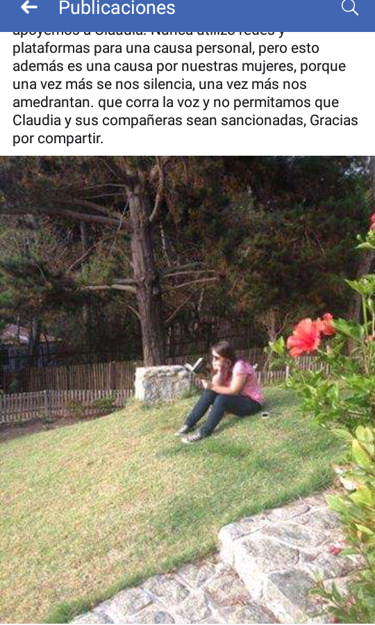 deboraweka's tweet photo. En la Facultad de Educación de la @udp_cl compañeras están siendo juzgadas por participar en una mesa de diálogo en la toma feminista de dicha Facultad #Udphaztecargo https://t.co/c2R4X3WKd4