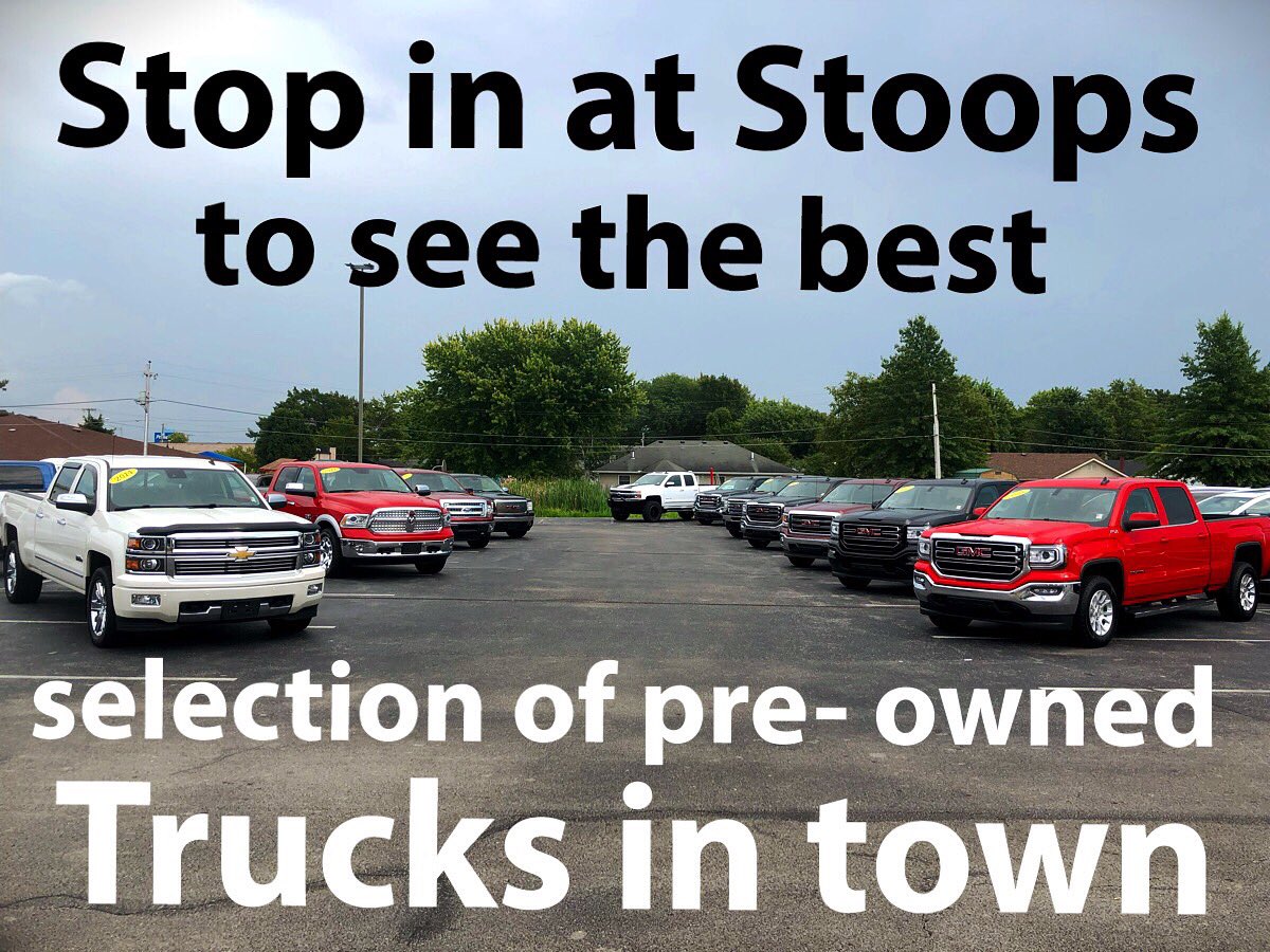 stoopsauto's tweet photo. Looking for a truck? Look no further than Stoops. We’ve got #trucks with #lowmiles #highmiles #2WD #4WD #regularcab #extendedcab #doublecab #crewcab #v6 #v8 #threequarterton #heavyduty #gas and #diesel models. https://t.co/I4Dclu4w6t
