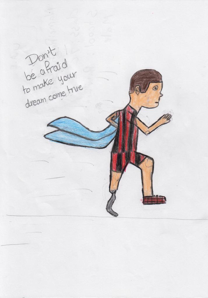 GLOBI_inclusion's tweet photo. 'If you dream it, you can do it.'
Author: Rashid Saeed Al Dhaheri, United Arab Emirates
Photo description: A person with walking or running blade and a cape, moving forward.
#DrawDisability #inclusion2me
https://t.co/WfRLAD3pwK https://t.co/gT8oao2U1C