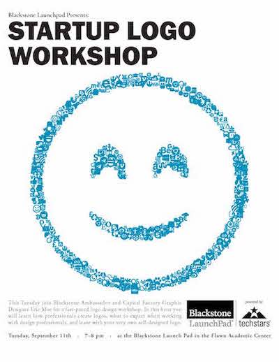 LaunchPadUT's tweet photo. Come learn and connect with us tomorrow at the Startup Logo Workshop with Eric Moe, Blackstone Ambassador and Capital Factory Graphic Designer, for a fast-paced logo design workshop. Tues., Sept. 11th, 7–8pm, @LaunchPad_UT, FAC101D.  @FineArtsUT @UGS_UT@utgenesis https://t.co/ohKpsOIutD