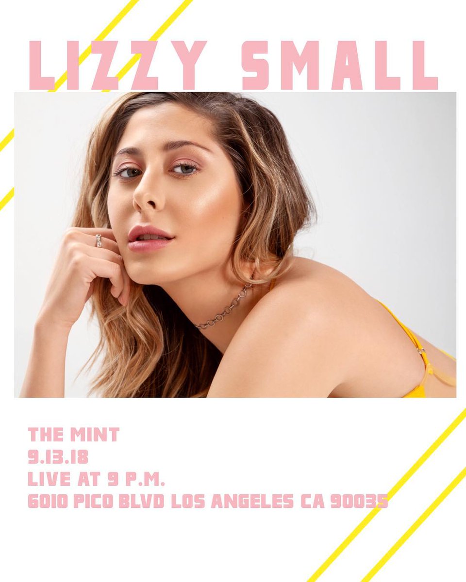 forlizzyfans's tweet photo. @The405 would love to see you feature NEW ARTIST Lizzy Small! She's a talented singer &amp; songwriter, perfoming for a 2nd time at MINT LA this Thursday 9/13! https://t.co/fp6D9YFz2c