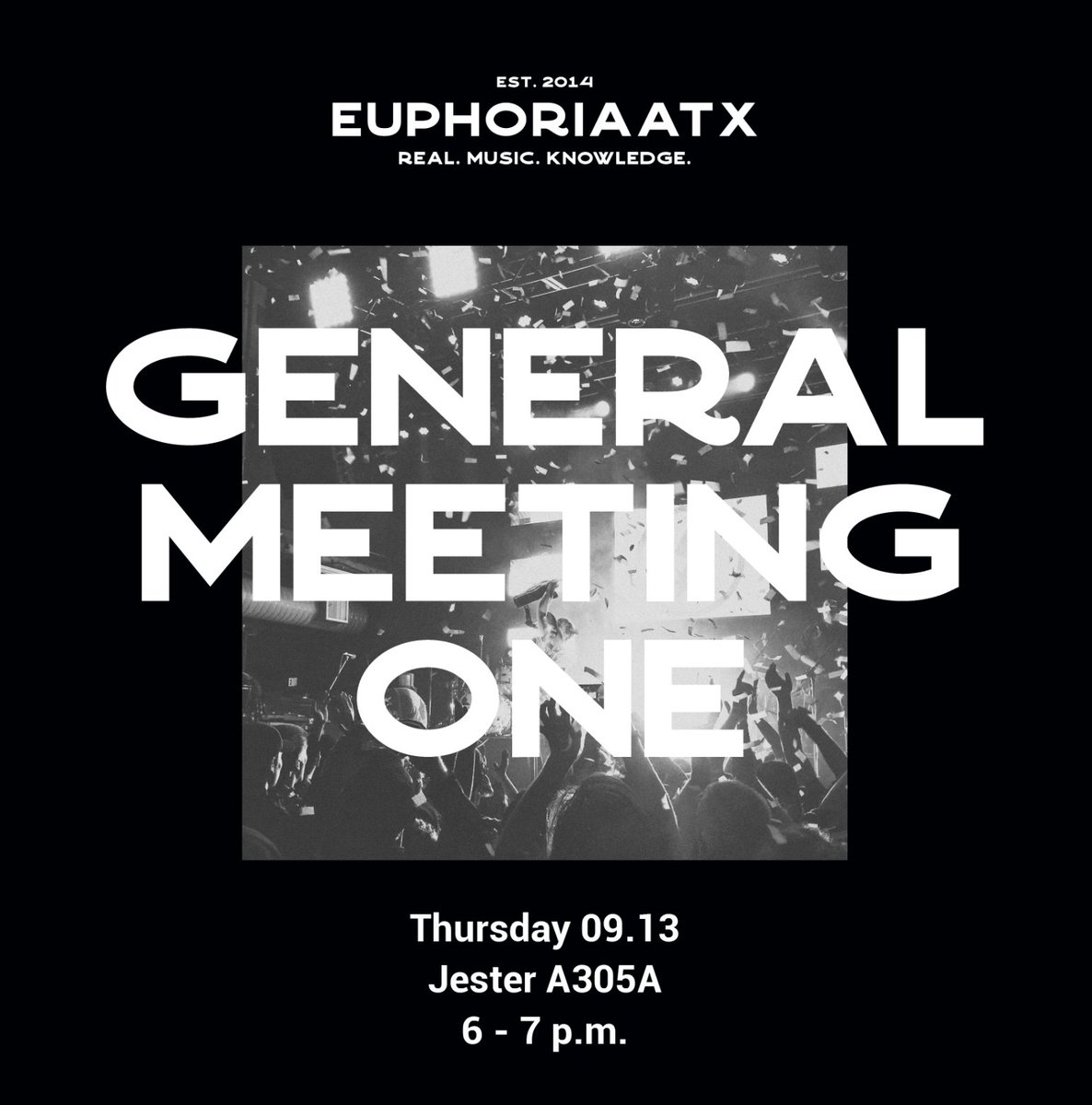 stagediveatx's tweet photo. Hey my dudes! Catch us at the First General Meeting this week so we can discuss philanthropies for this semester, as well as share some of our portfolios with one another.
#comekickit #euphoriaatx #realmusicknowledge #livemusic #austin #philanthropy https://t.co/tDYNpj9kCN