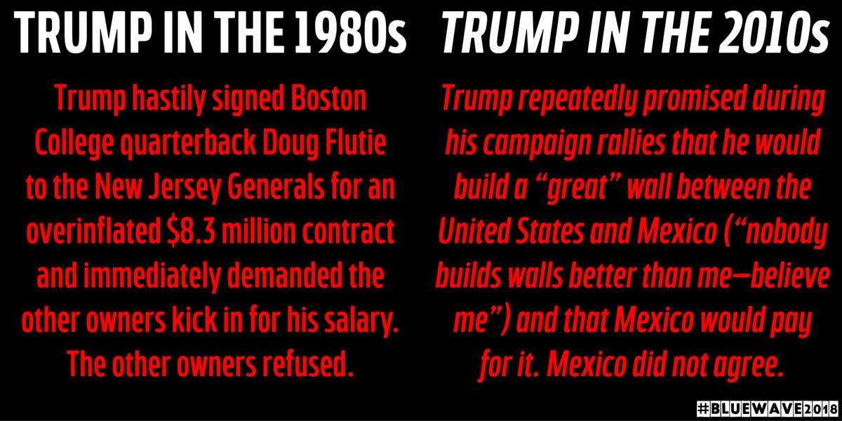 Author Pearlman noted: "This is a duplicate strategy to Mexico paying for the wall. No USFL owner paid a dime of the Flutie deal — much like Mexico has yet to fund a wall."Who’s going to pay for it?“The other owners!”Nope.
