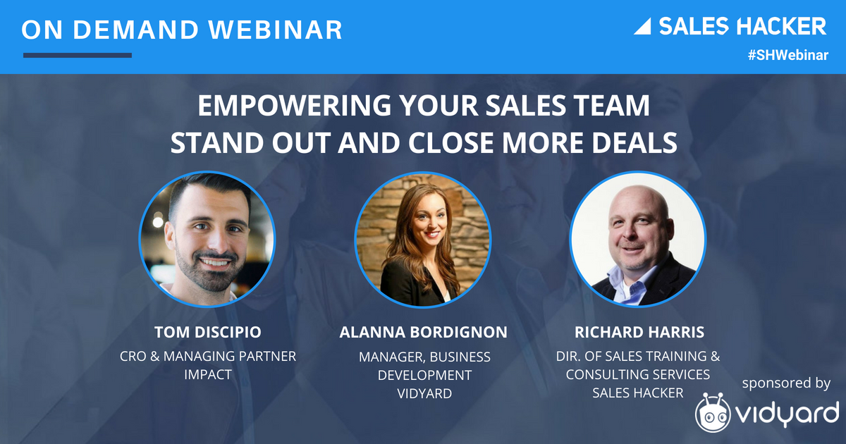 vidyard's tweet photo. Join @Impactbnd and Vidyard on September 13. Learn how theyโre empowering their sales teams with technology and training to boost their productivity and double their efficiency #SHwebinar https://t.co/dAINTMhdKv https://t.co/Xtolz2WDpc