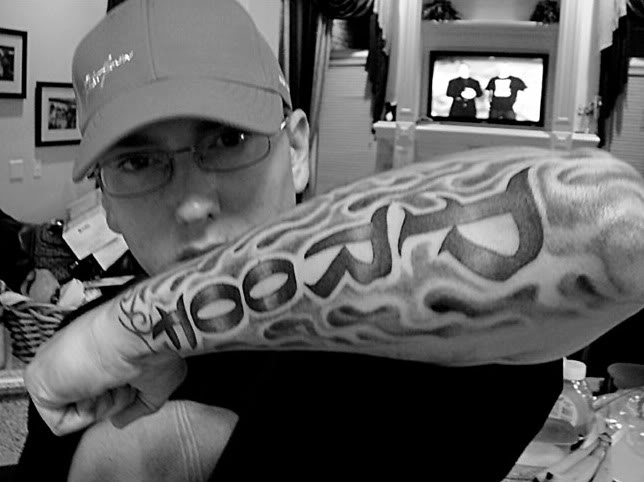 Proof: A tribute to his best friend, the one who got him into the world of Hip-Hop, DeShaun. Known as Proof, he was a member of D12 and Marshall's hype man. He was killed in 2006. Marshall got the exact tattoo DeShaun had.