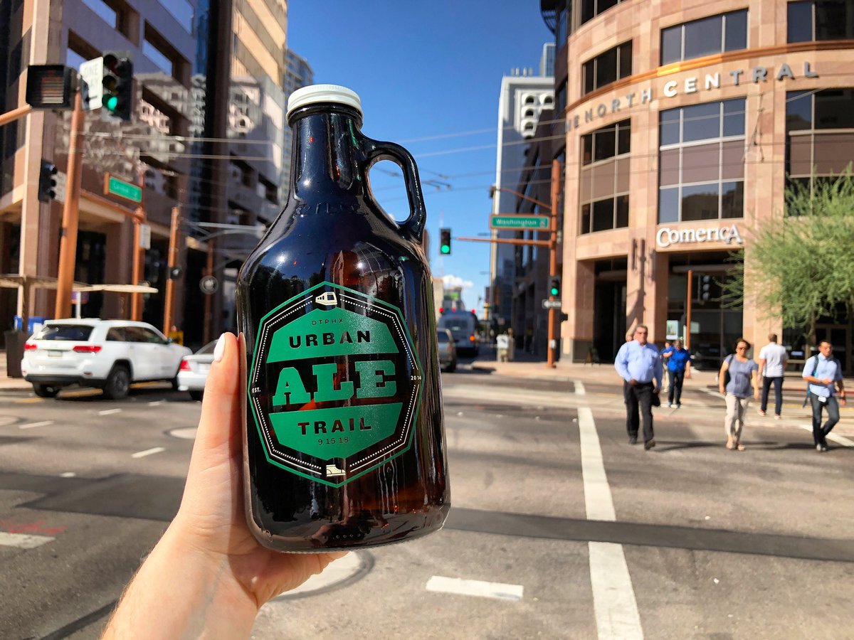 downtownphoenix's tweet image. This Saturday: Drink your way thru #dtphx at the #UrbanAleTrail! Don’t forget: the first 300 people at @DistrictKitchen get a free growler. 🍻 Details: dtphx.org/aletrail