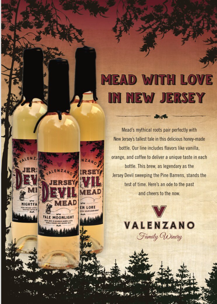 ValenzanoChick's tweet photo. It’s here!! Our New Jersey Devil mead line hitting a liquor store near you!🍷Cheers! https://t.co/h7BHtslV4e