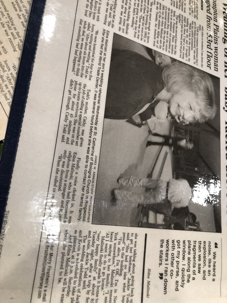 Denise8462's tweet image. ...@DavidMuir @ABCWorldNews  my Mom survived 9/11 #tower2  #53Floor #911Neverforget .. SO glad I had her business card to show people ...She is an Amazing woman!!She was also in 1st WTC attack  🙏🙏🙏  always #keepTheFaith .. as @jonbonjovi sings ❤️ PS .. she still works😍