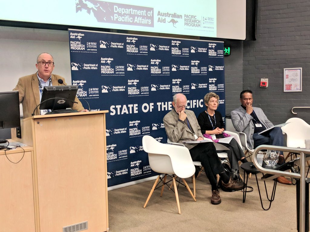 Day 2 of State of the Pacific kicks off with the session 'Biketawa Plus what?: The Future of Regional Security Cooperation in the Pacific' in Coombs LT. #SOTP2018