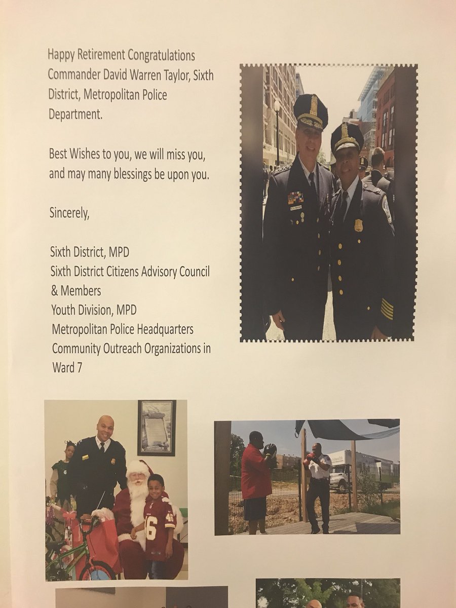 W7TandI's tweet image. Happy Retirement Commander Taylor! #30YearsOfService #Ward7 @VinceGrayWard7 @MzSherice @rcoomber @Siraaj_CEO_SMSB @DDouglasANC7D03 @joanneprue41 @NE_DC_11 @DCMOCRS @kpkindc @BlairTamara @VoteValentineRT @LightWerk @Chaplin_HopeTA @MarshallHeights @OnTheTerraceDC @deanwooddca