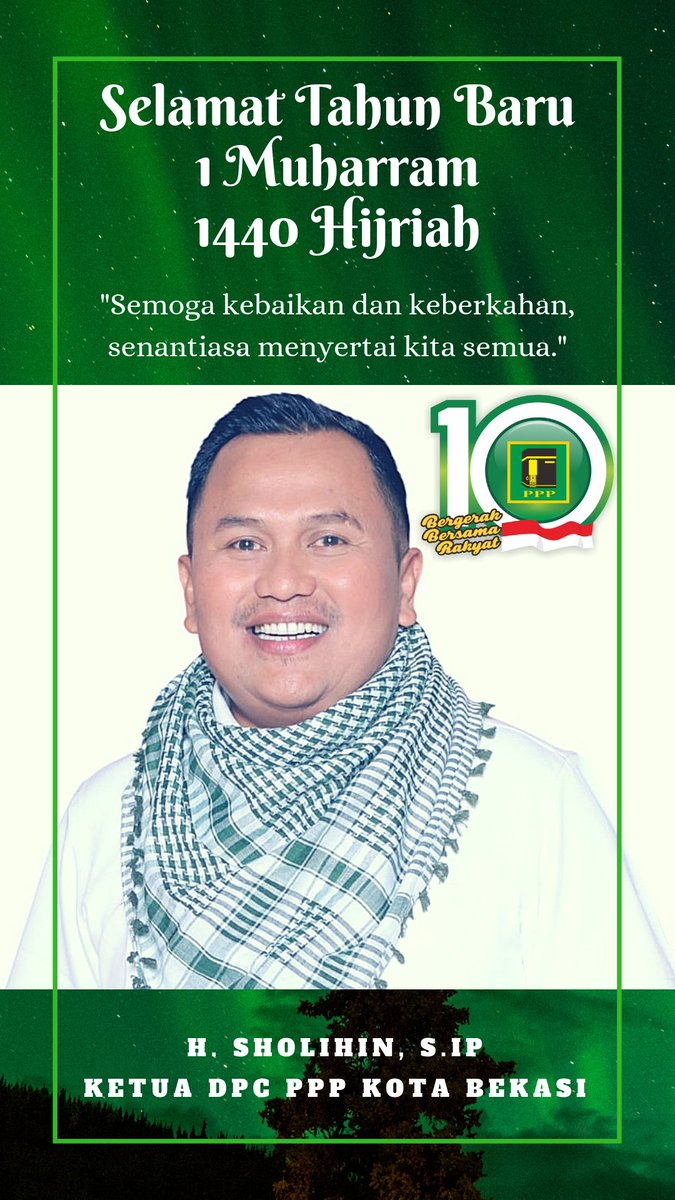 bekasi_ppp's tweet photo. "Indahnya bulan Muharram, semoga menyinari hidup kita untuk menjadi umat yang lebih baik di hadapan Allah SWT. Selamat Tahun Baru Islam 1440 H." https://t.co/bbl53wwaDu