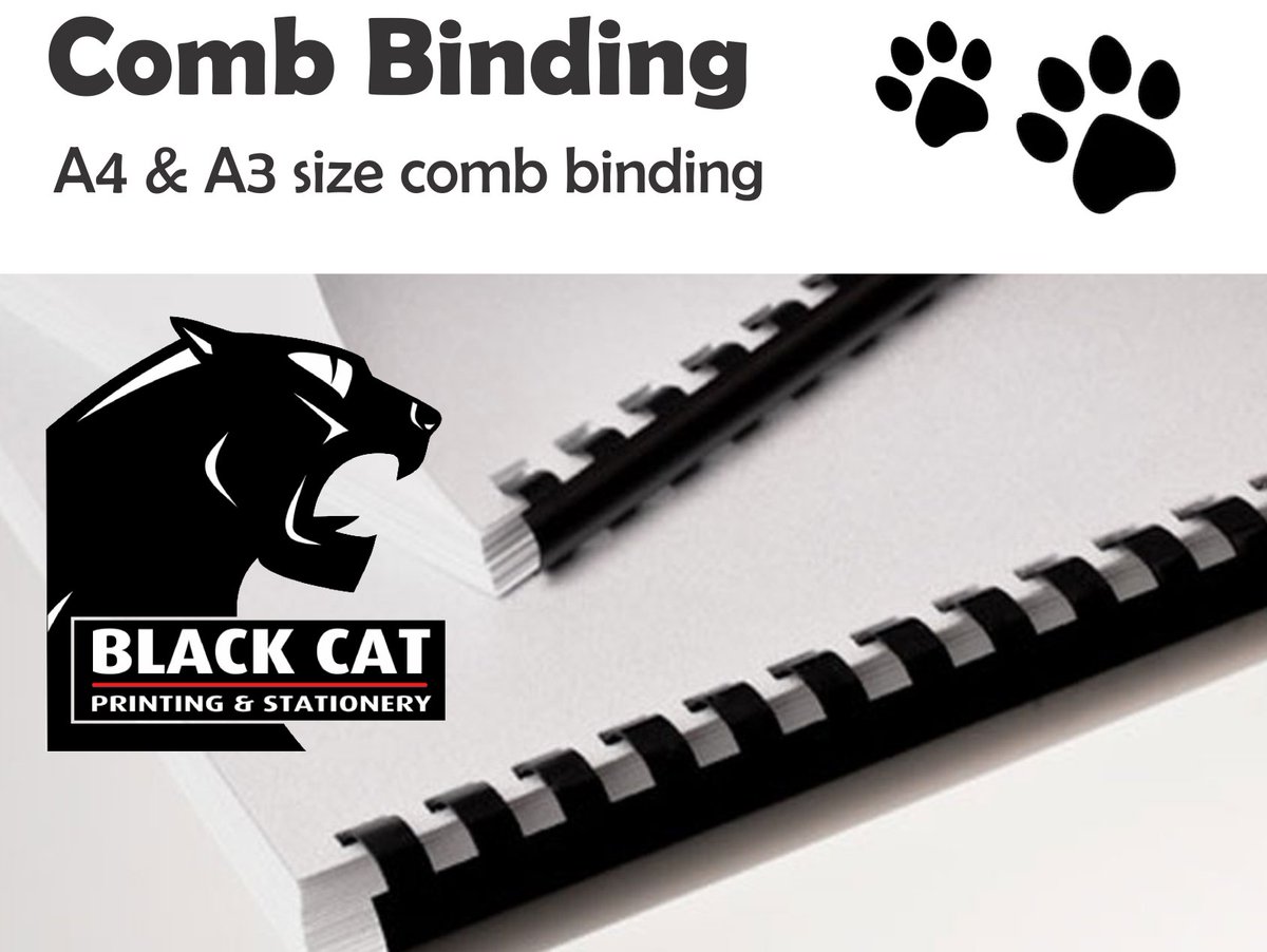 bcatprintstat's tweet image. Comb Binding - A4 &amp;amp; A3 sizes available @ Black Cat 
contact us for a quote 8370 3344
blackcatprinting.com.au/quote-request/

#combbinding #binding #bindingblackwood #blackcatprintingstationery #coilbinding