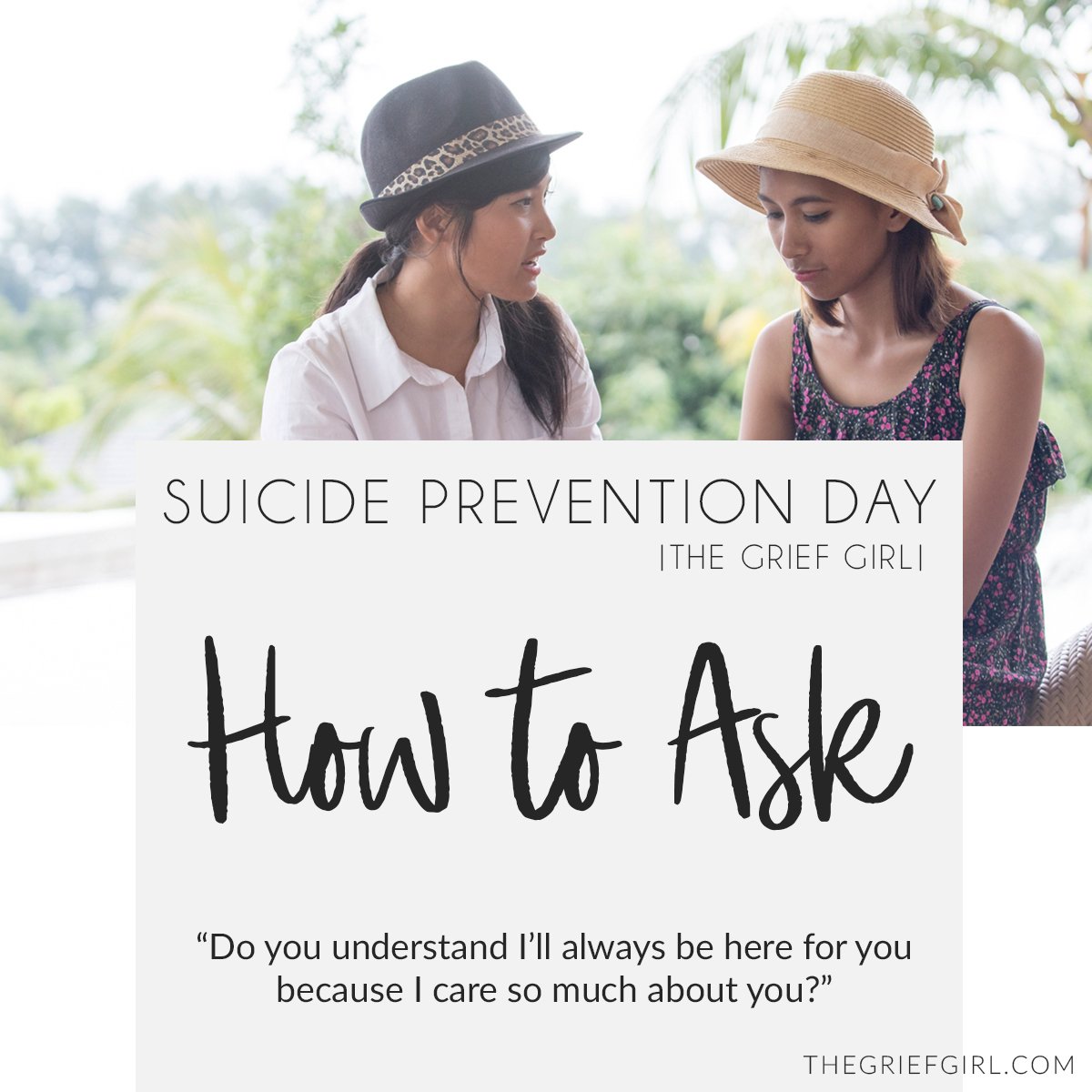 khugstad's tweet photo. #WorldSuicidePreventionDay Starting the conversation starts with with a genuine friend, a loving family member, asking a genuine question of concern. #SuicidePrevention #AskRUOK #HowToAsk #QuestionsToAsk #RUOK #SuicidePrevention #KristiHugstad #TheGriefGirl #QuestionsToAsk https://t.co/mNvS4wVt4f