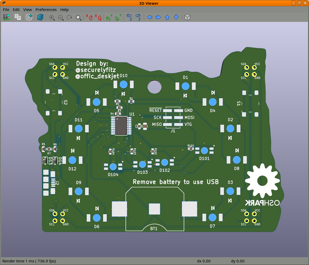 office_deskjet's tweet image. The combined efforts of @securelyfitz and @office_deskjet, bring you the @BSidesPDX prototype badge 3D rendered backside. #badgelife