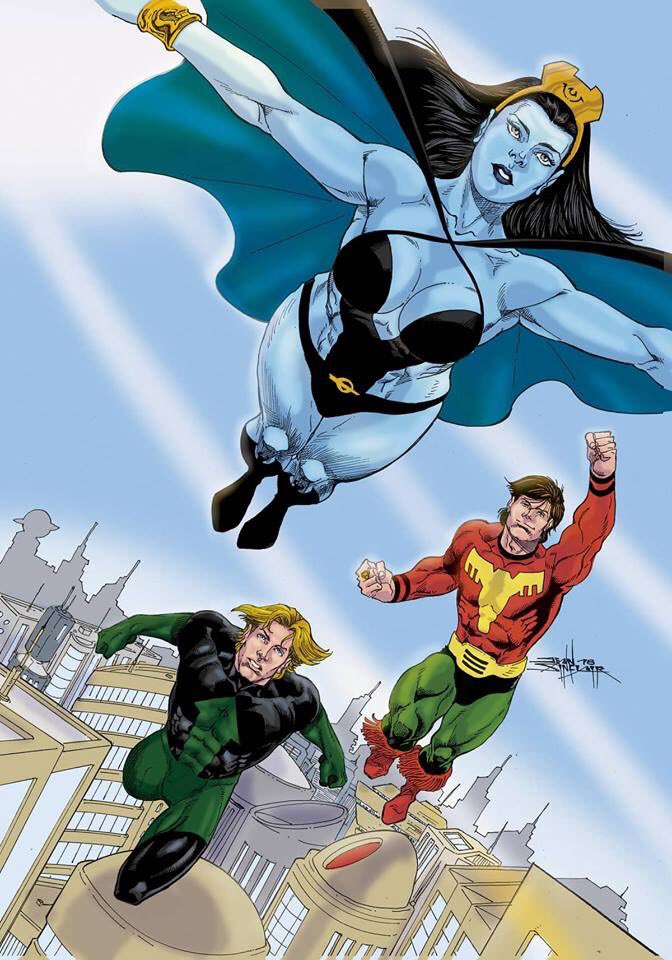 JasPosey's tweet photo. The commission of Shadow Lass, Ultra Boy and Element Lad by Jean Sinclair has been colored by Jean as well. #JeanSinclair #ShadowLass #TasmiaMallor #TalokVIII #UltraBoy #JoNah #Rimbor #ElementLad #JanArrah #Trom #LoSH #LegionofSuperHeroes #CommissionedArt #ArtCommission https://t.co/iIj3y3m8zS
